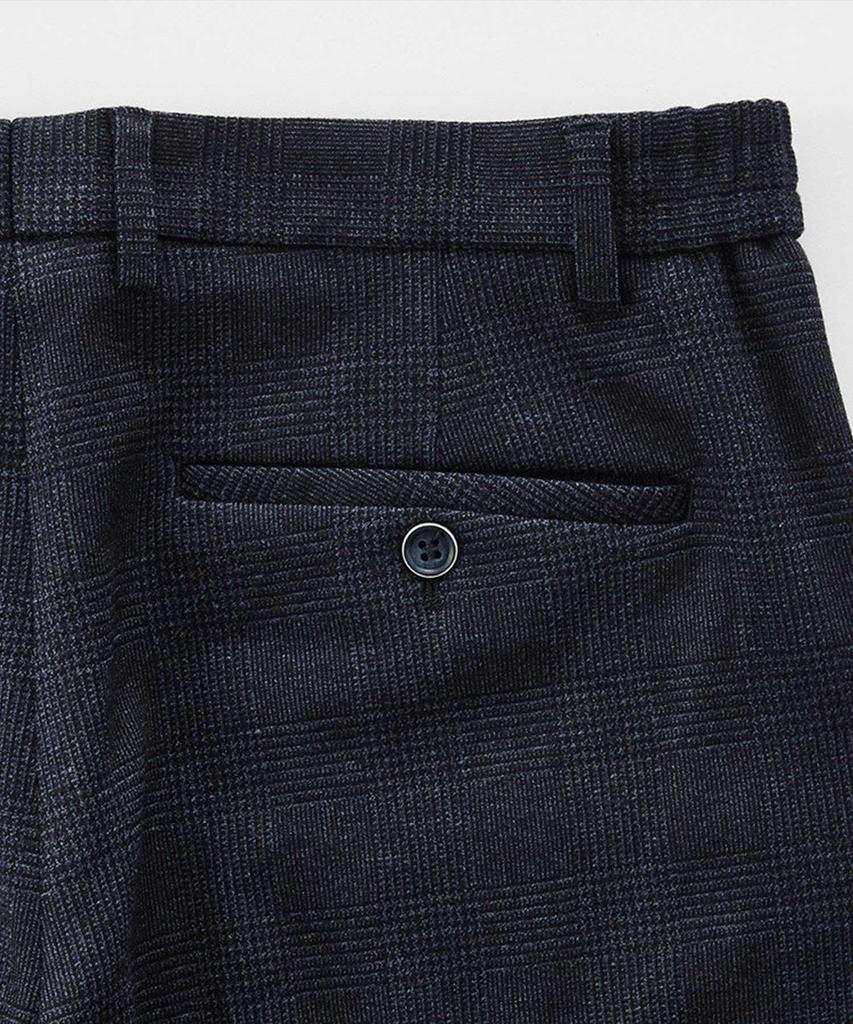STCO Comfort Glen Check Slacks Navy (Tapered Fit)_Sepva01Tcn