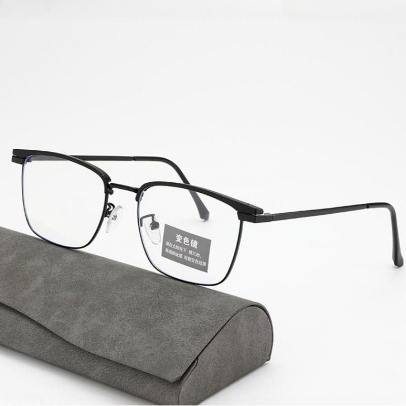 Unisex Photochromic Glasses Anti Radiation Transition Lenses Replaceable for Men Women