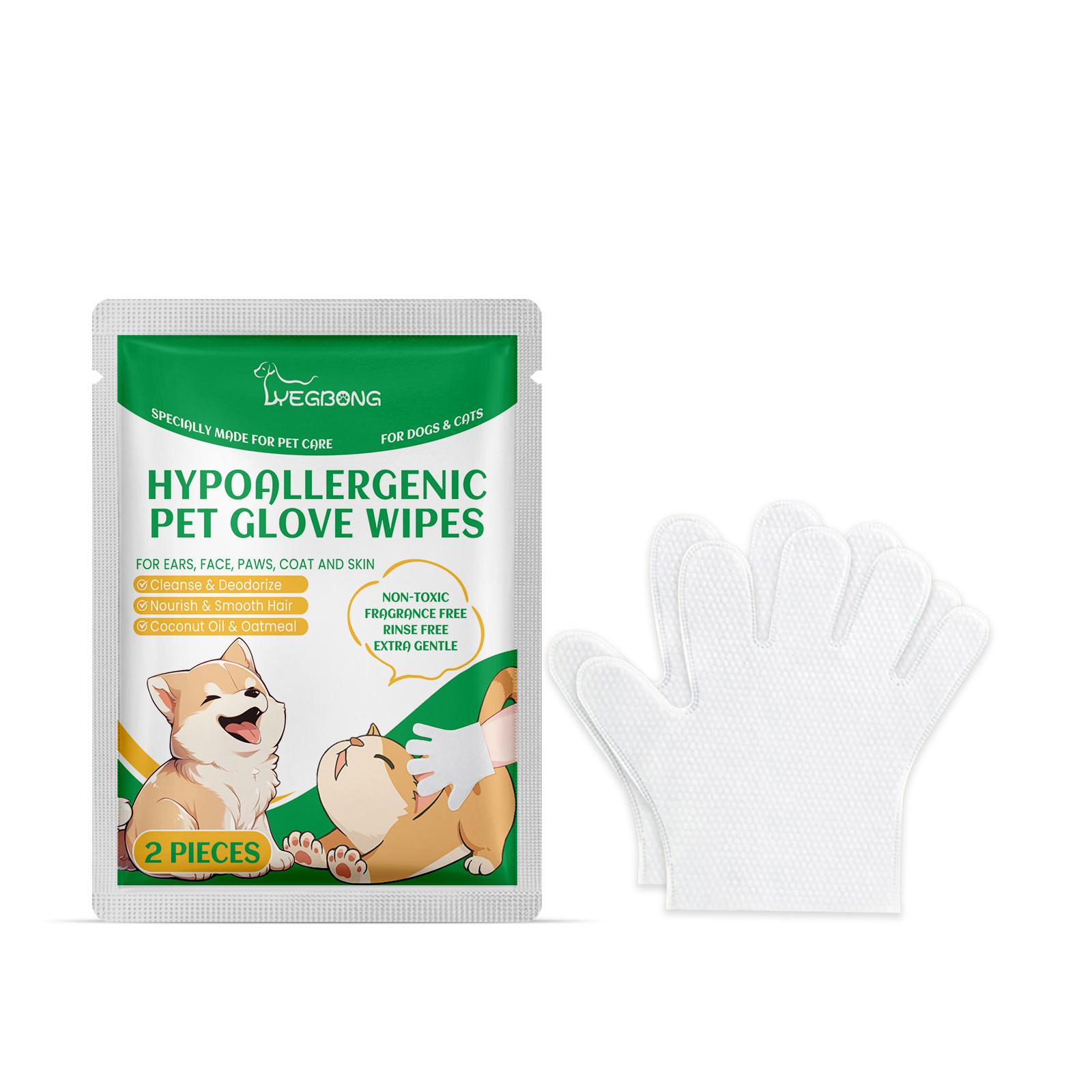

Yegbong Pet Disposable Cleaning Gloves Dog and Cat Hair and Skin Cleaning Gloves