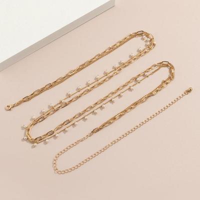 Metal Female Bikini Waist Chain Pearl Belly Belt Women Waist Chain Fashion Jewelry Body Necklace