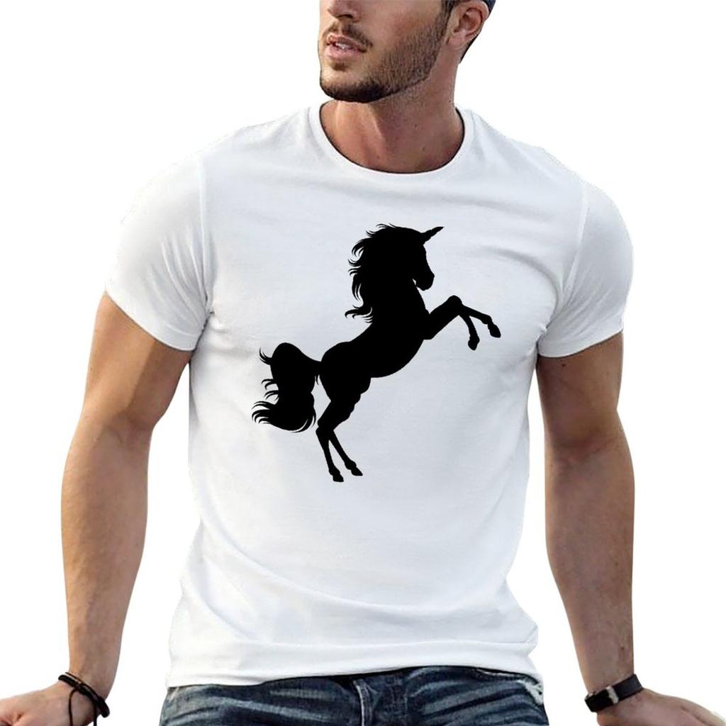 Black Unicorn T-Shirt T Shirts for Man Cotton Man T Shirts for Men Anime T Shirts Oversize T-sh