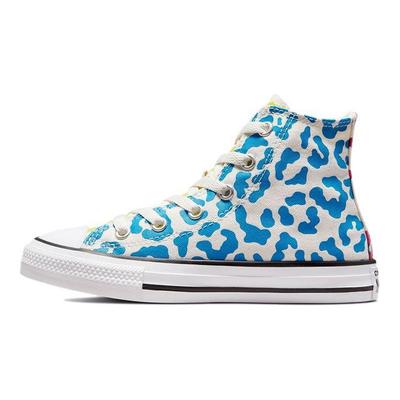 Chuck Taylor All Star High GS Leopard Print Kids Sneakers Multi-Color Egret Kinetic-Blue 672089F