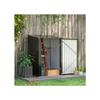 Abri de jardin - MUVOE - 1 x 1 m - Acier galvanisé - Porte verrouillable - Gris foncé