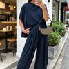 Two Piece Sets for Women Short Sleeve Crew Neck Top And Pants Tracksuit Lounge Set Casual Summer Vacation Outfits