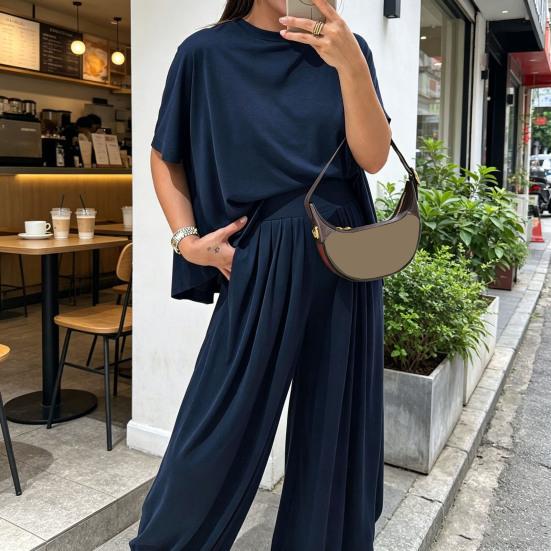 Two Piece Sets for Women Short Sleeve Crew Neck Top And Pants Tracksuit Lounge Set Casual Summer Vacation Outfits