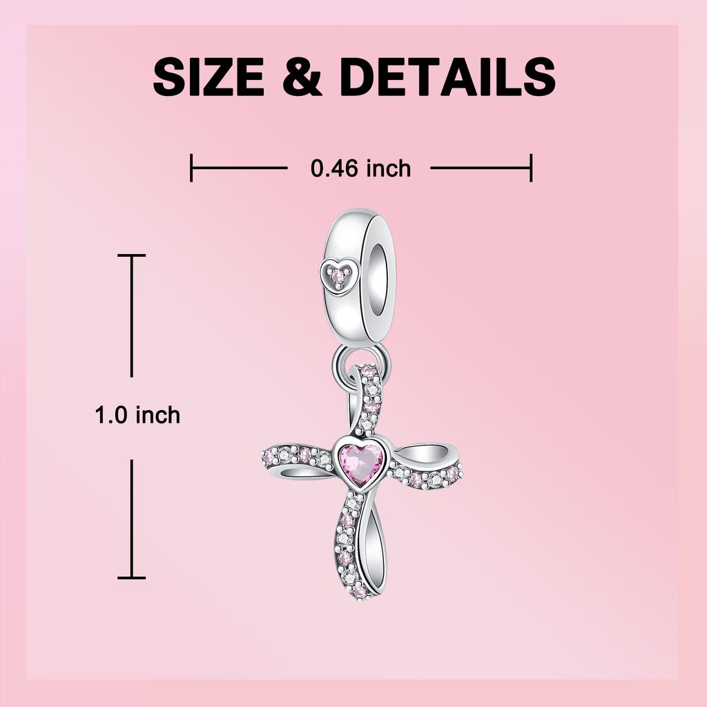 New Cross Charms The Virgin Mary Angel Pendant Beads Necklace Fit Original Copper Bracelets Fine Jewelry Diy Gift