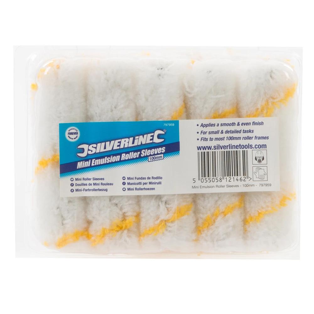 Silverline Mini Paint Roller Sleeve (Pack of 10)