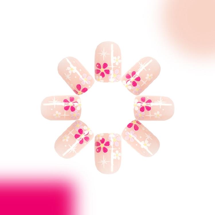 Quadratische Nagelspitzen Blume Falsche Nägel Aufkleben Auf Nagel Aufkleben Nagel Press-On-Nagel Künstliche Falschnägel für Damen und Mädchen