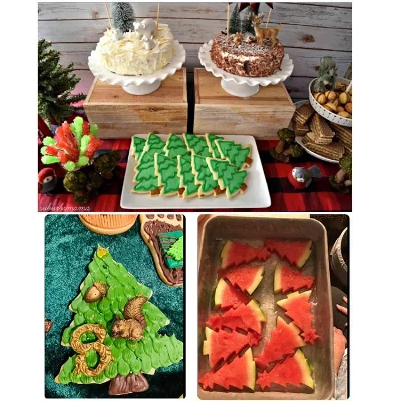 3 buc. Forme de Tăiat Biscuiți Brad de Crăciun, Forme Crăciun pentru Biscuiți, Forme din Oțel Inoxidabil pentru Presat Biscuiți, Tăietor DIY pentru Biscuiți de Bucătărie