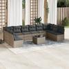 Vidaxl 11-Cz. Set di Mobili da Giardino con Cuscini, Rattan PE Grigio