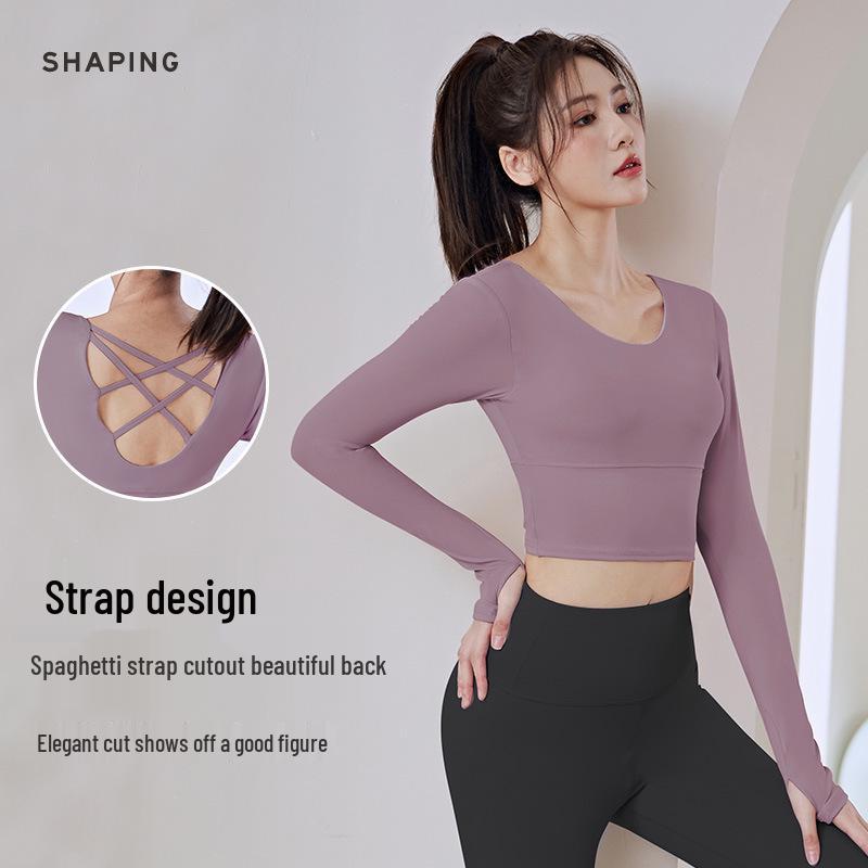 

Juyi Hall Seamless High-Waist Long Sleeve Yoga Top & Sports Bra for Women S