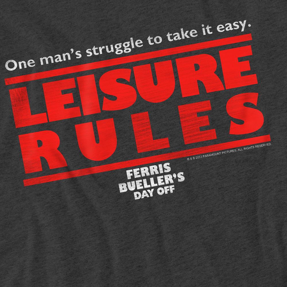 Ferris Bueller's Day Off Unisex Adult Leisure Rules T-Shirt