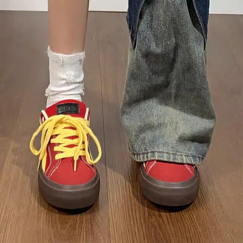 American 2025 spring and summer new popular canvas shoes casual thick baseplate shoes female students versatile casual shoes niche