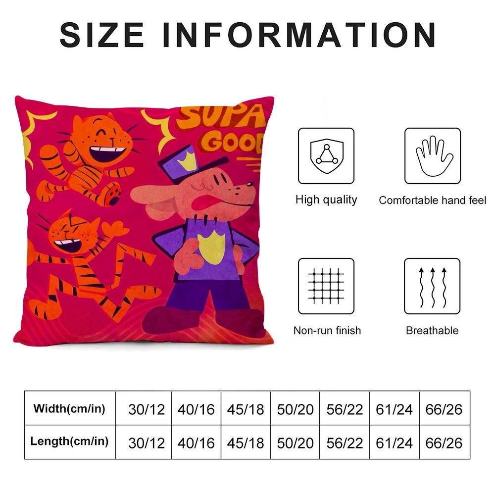 Dog Man Anime Cushion Cover Soft Plush Fabric Double-Sided Printed Sofa Cushion Cover For All Seasons Home Decor Gift