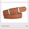 Men's Faux Leather Belt with Automatic Alloy Buckle, Versatile for Suits and Jeans