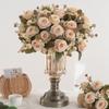 Silk Petals Rose Artificial Flowers Multicolor Decorative Flower Faux Daisy Flower  Party Supplies