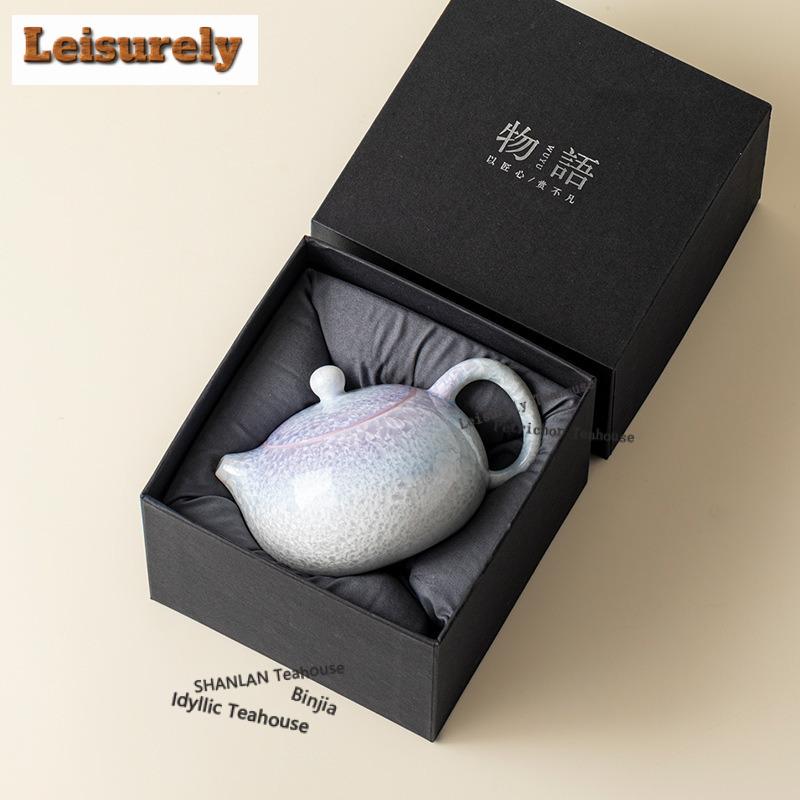 111ml Kiln Fambe Crystal Glaze Xishi Teapot Handmade Tea Infuser Pot Tea Making Kettle With Ball Hole Teaware Decoration Craft