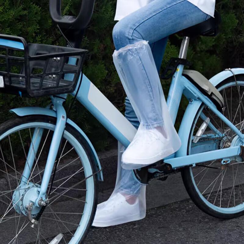 YOUAO Thickened White High-Top Disposable Rain Shoe Covers