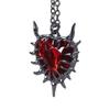 Thorns Heart Pendant Necklace with Crystal Embellishments Fashionable Clavicle Chain Elegant Neckchain for Women