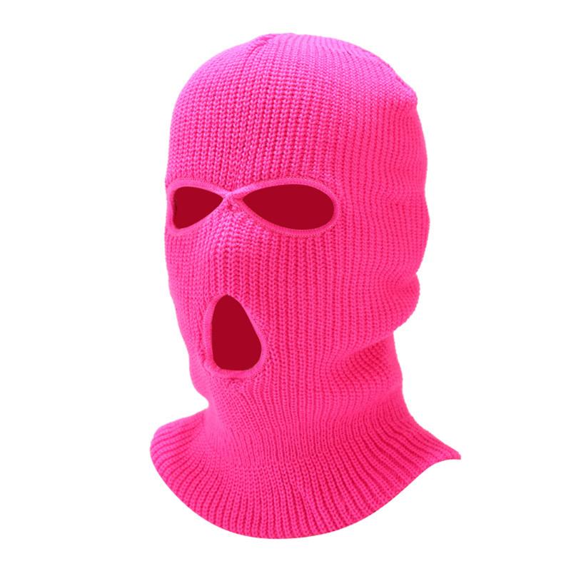 2025 New Fashion 3-Hole Knitted Full Face Cover Ski Mask Winter Balaclava Warm Knit Full Face Mask For Outdoor Sports