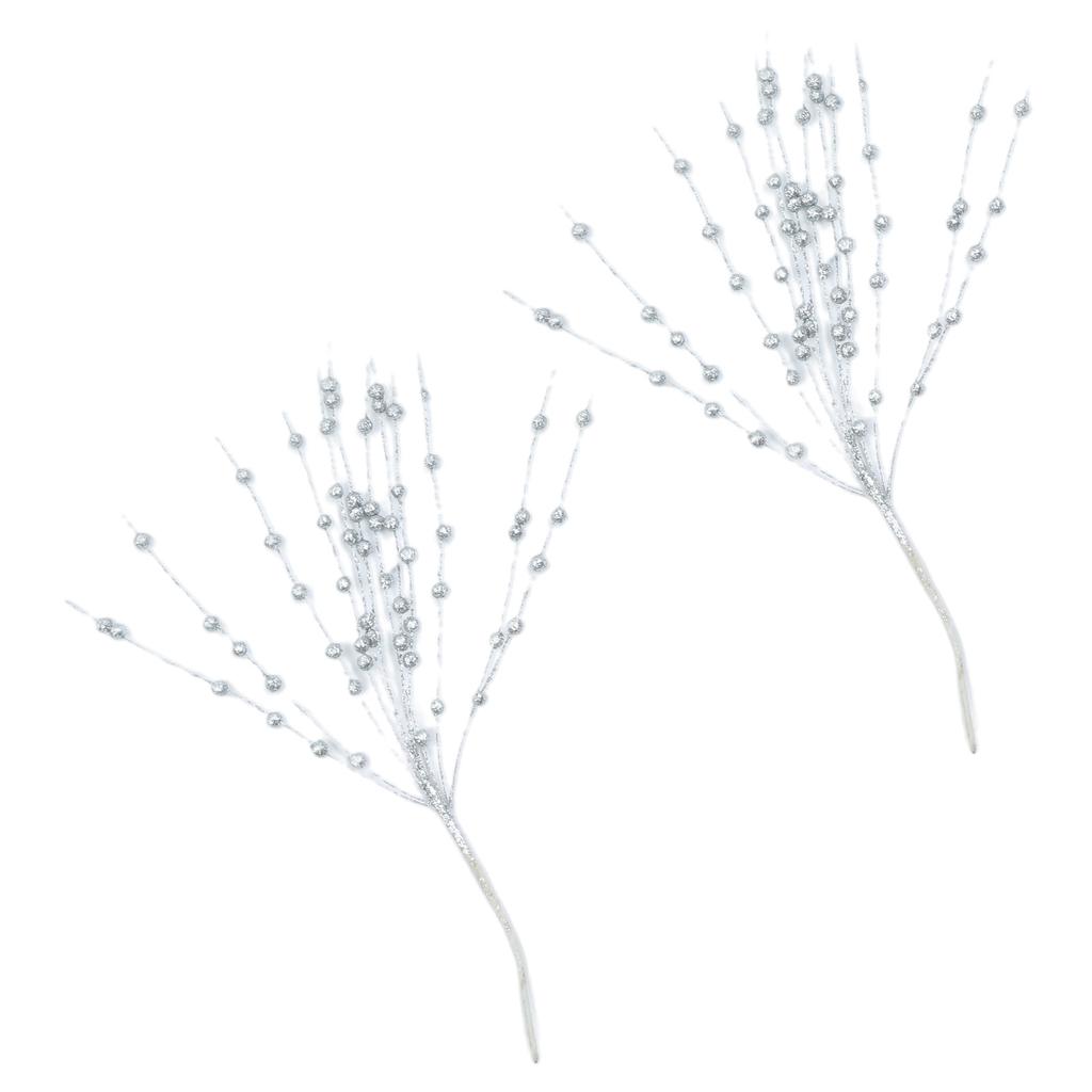 2Pcs Christmas Holly Berries Branch Christmas Plant Arrangement for Christmas Wreaths Thanksgiving Wedding Decorations