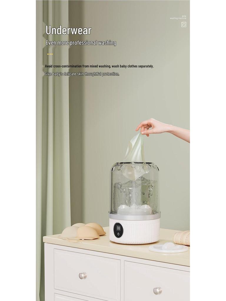 Compact Wireless Mini Washing Machine for Underwear & Socks - Fully Automatic