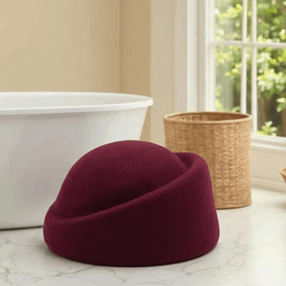 Elegant Style Pillbox Hat Versatile Design Airline Stewardess Caps Felt Fabric Beret Live Show