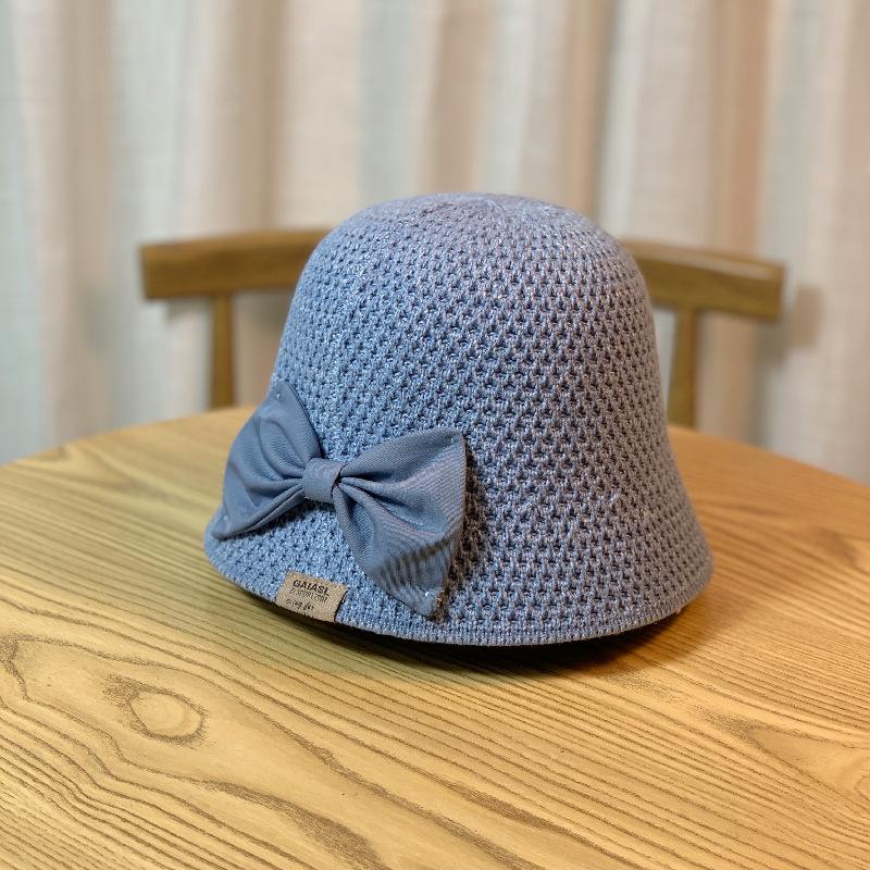 Korean Ladys Hat Foldable Sunblock Beach Hat Bow Big Brim Fishermans Hat