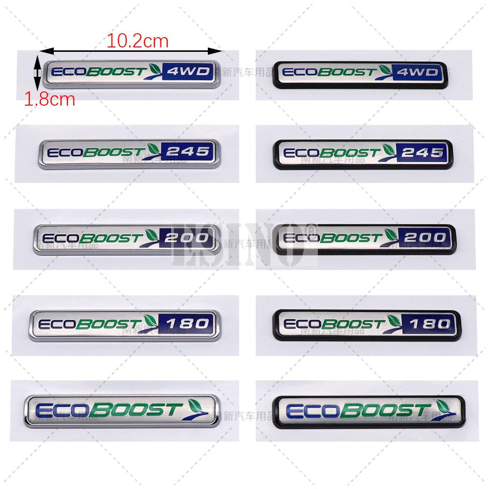 3D ABS Ecoboost 180 200 245 4WD Rear Trunk Fender Adhesive Badge Tailgate Displaceme Decorative Emblem for Ford