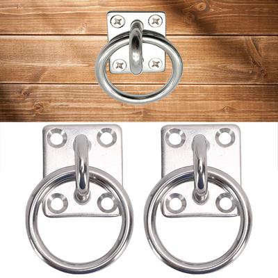 Pad Eye Hook Plate, Stainless Steel Eye Plate with Marine Grade, 304 Stainless Steel, 30x35mm, 5mm Wire Diameter, Kayaks, Canoes, S