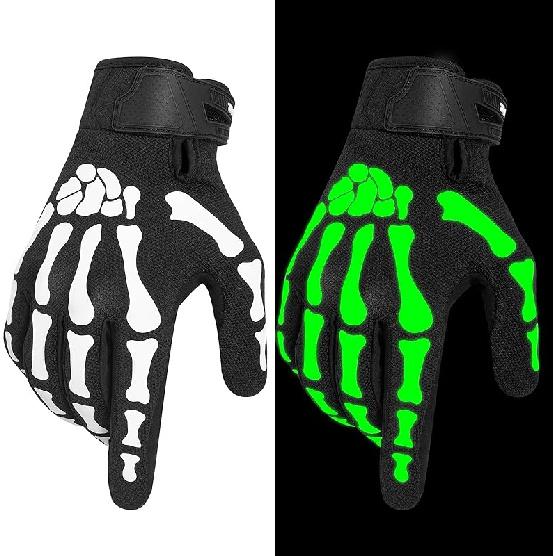 RIGWARL Motorcycle Gloves For Men And Women, Breathable Dirt Bike Gloves With Non-Slip Palm, Skeleton Motorcycle Riding Glove
