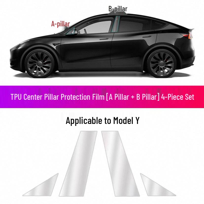 

Tesla Model Y/3 Facelift Center B-Pillar Scratch-Resistant Protective TPU Film