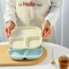 8 Inch Ceramic Dividing Plates for Adults Weight Loss Three Compartments  Simple Solid Children Dish Green Cream Wind Tableware
