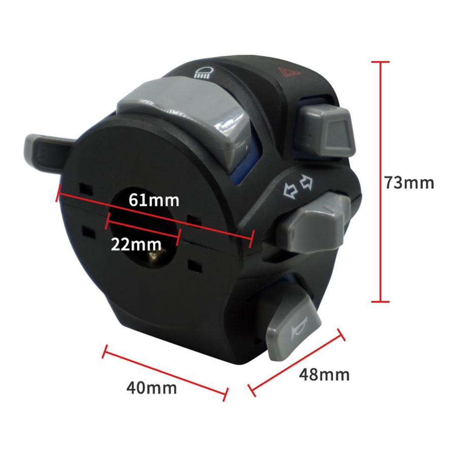 Pair 7/8" Motorcycle Handlebar Switch Assembly Indicator Start Button w/ Light