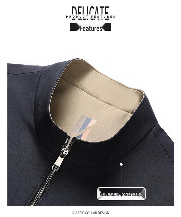 Men's Stand-Up Collar Jacket - Spring/Autumn Casual Outerwear for Middle-Aged and Older Men