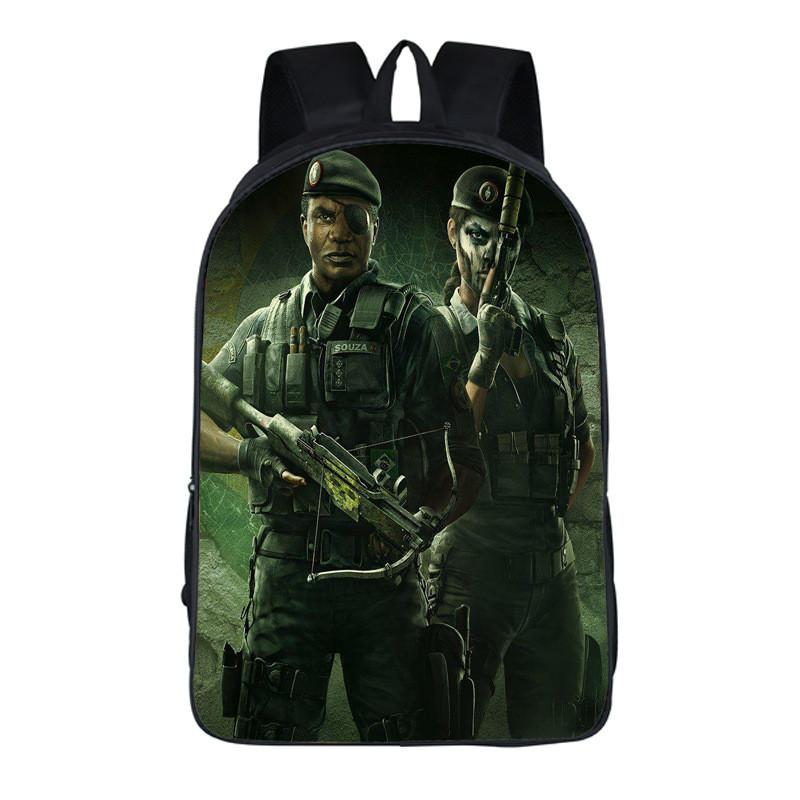 

Durable Tom Clancy Rainbow Six Siege Backpack With Adjustable Shoulder Straps And Headphone Jack #13