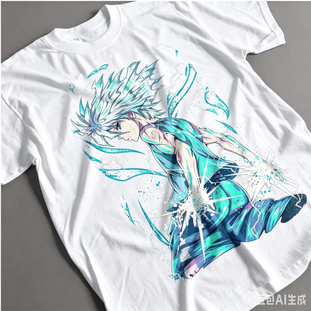Hunter X Hunter Killua Zoldyck Godspeed Print Tshirt Black Oversized Cotton Anime Tee Casual Streetwear For Fans