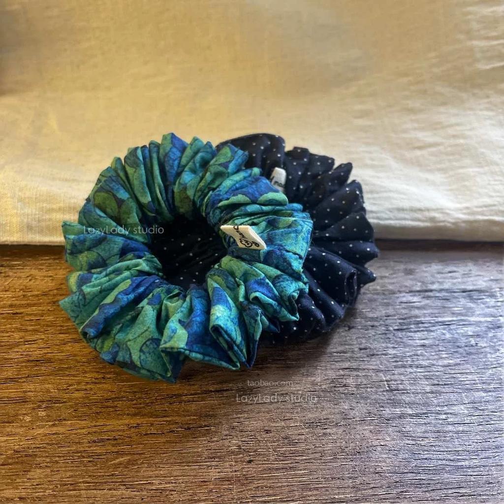 Fine Polka Dot Printed Small Intestine Circle, Elegant Hair Tie, Flower Bud Hair Band, Ponytail, Rubber Band and Hair Tie