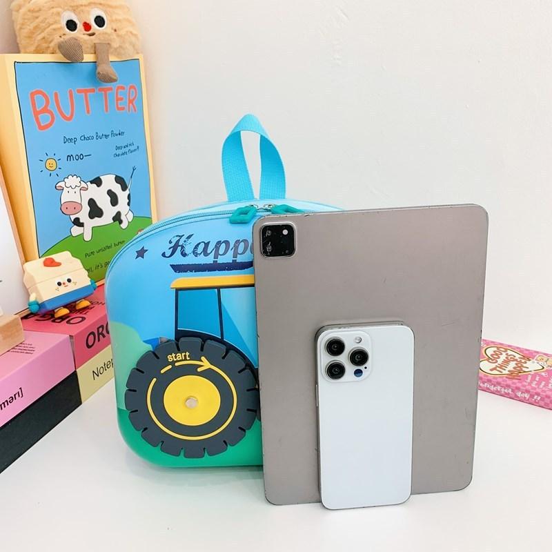Cartoon Cute Engineering Vehicle Backpack With Lightweight Design For School Students