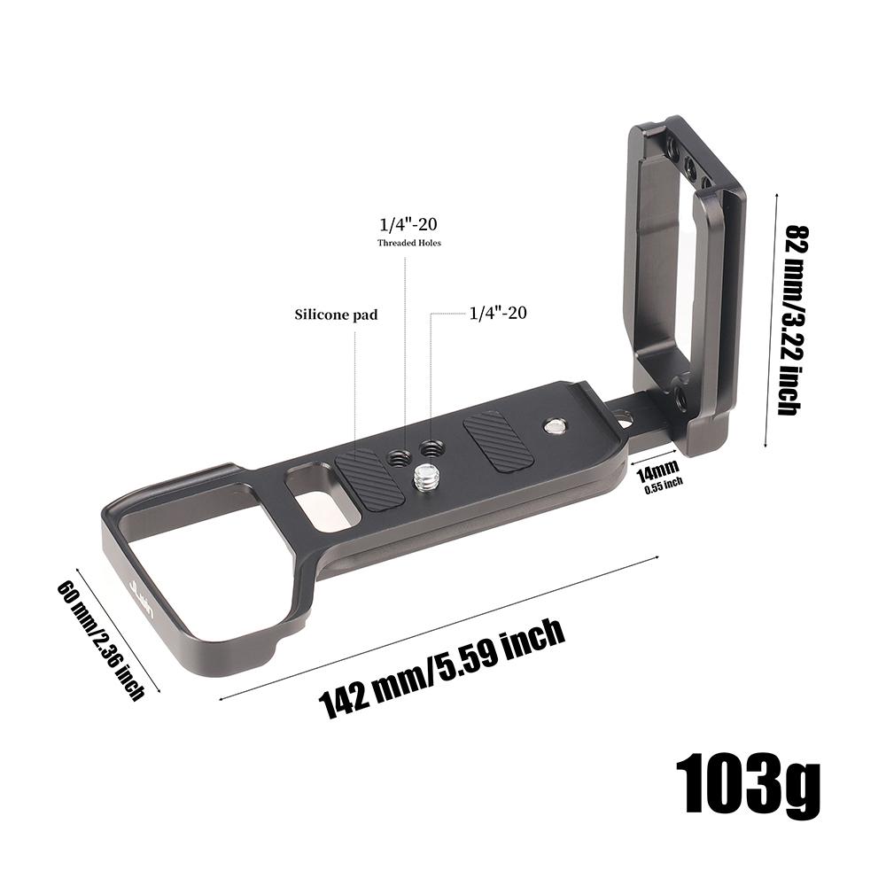 QR Quick Release Vertival L Bracket plaque de grip support avec 1/4 Vis pour Sony Alpha A9 A7riii A7iii Arca-Swiss Ilce-9 чёрный