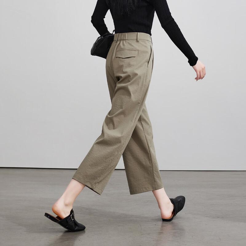 SOFSIL Women s 2026 Spring High-Waist Cropped Wide-Leg Pants 26