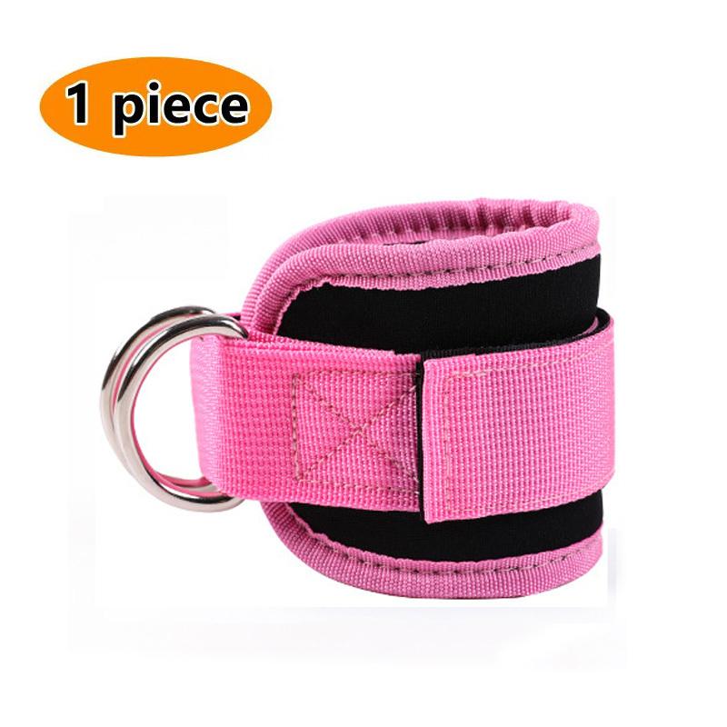 Correas de Tobillo con Anillo D Doble Puños de Tobillo Para Entrenamientos de Gimnasio Glúteos Piernas Entrenamiento de Fuerza Soporte de Férula Seguridad Deportiva Abductores pink