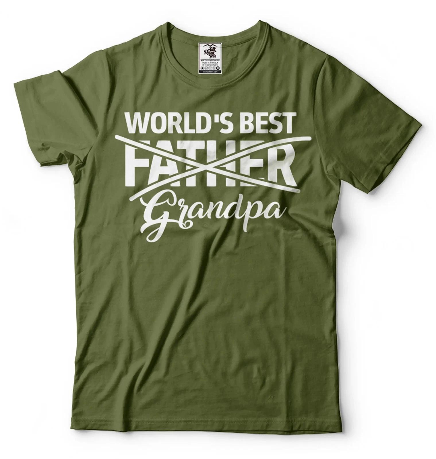 World s Best Grandpa Shirt New Grandpa T Shirt Promoted To Grandpa Shirt 2XL