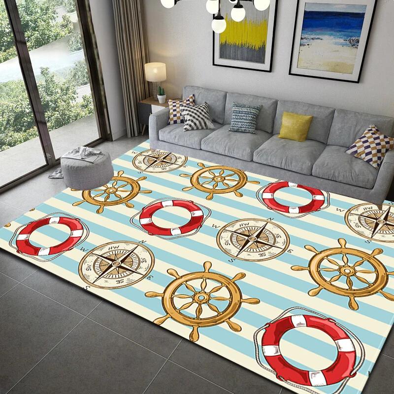 Nautical Rugs for Kids, Bedroom, Kitchen, Living Room & Bathroom - Stylish Home Decor Floor Mats