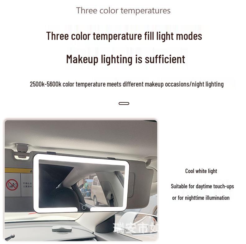 LED Touch Car Sun Visor Vanity Mirror: HD Makeup Mirror for Passenger Side