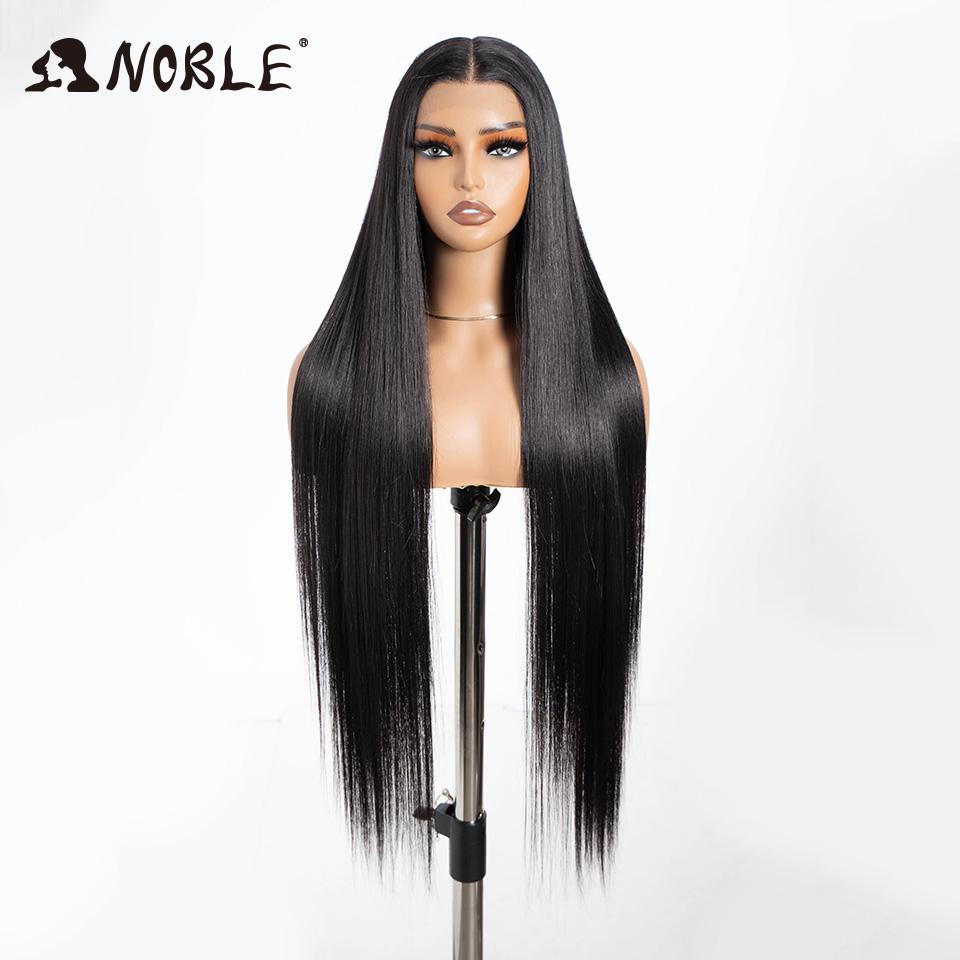 Noble Synthetic Lace Front Wigs For Women 38 Inch Straight Wig Lace Wig Ombre Blonde Lace Wigs Cosplay Straight Lace Front Wig