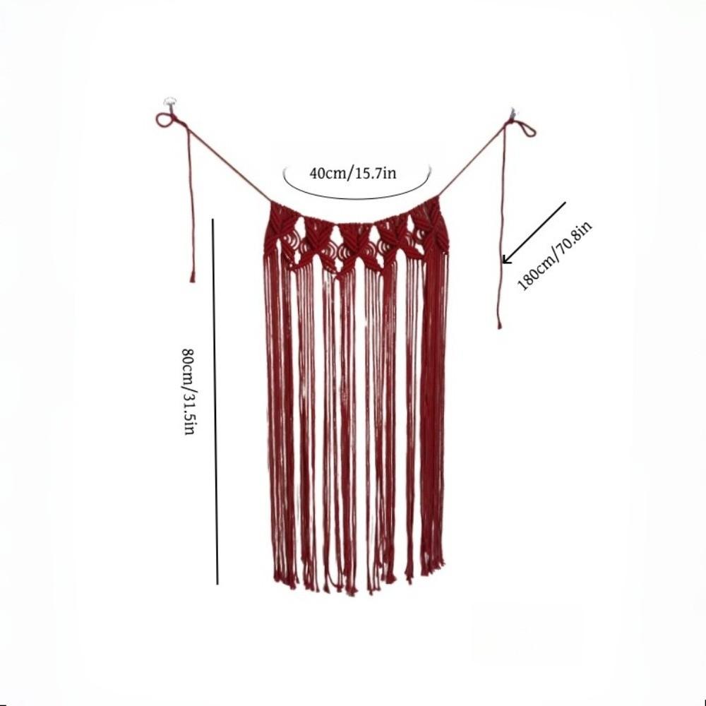 Decorative Tassel Handwoven Bikini Cover Up Bohemian Mesh Tassel Waistband Versatile Styling