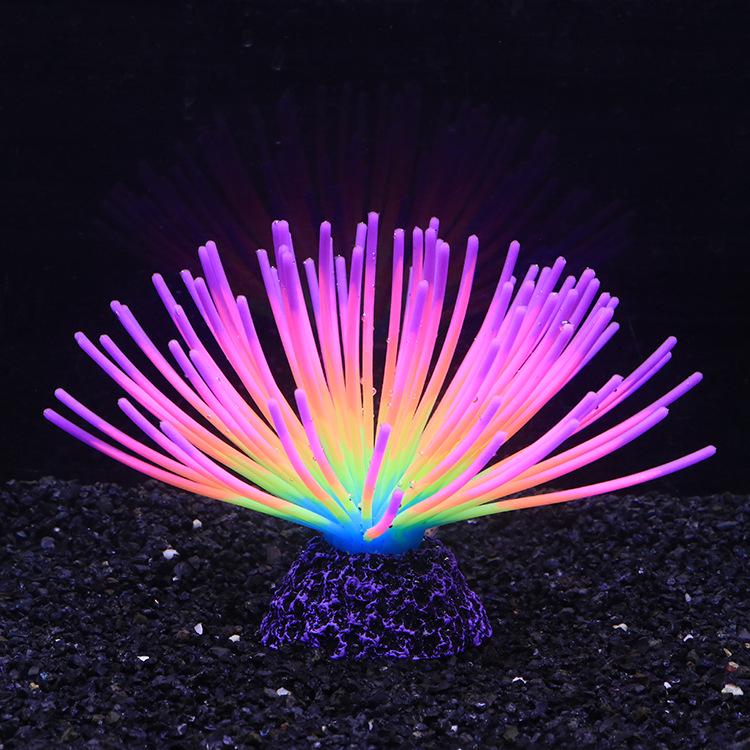 Silicone Simulation Coral Rainbow Sea Urchin Ball Aquarium Decor