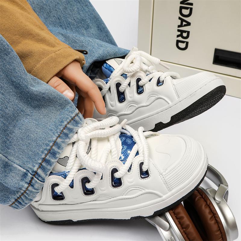 Fashion 2024 Four Season New Low Top Casual Breathable Studends Board Shoes Men's PU Skateboarding Shoes  Fashion  Vulcanized Shoes Men