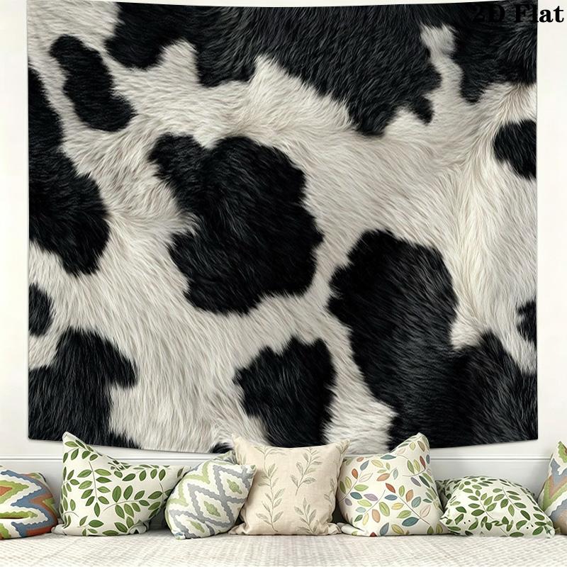 Cow Leopard Pattern Wall Tapestry Aesthetic Wall Hanging Printed Fabric Blanket Decorative Tapestries for Bedroom Living Room Home Decor